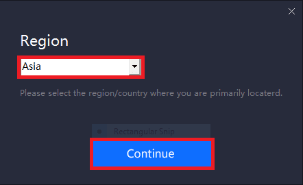 Choose-the-region-‘ASIA’-and-press-Continue. 3 طرق لتثبيت Pubg على جهاز الكمبيوتر الخاص بك