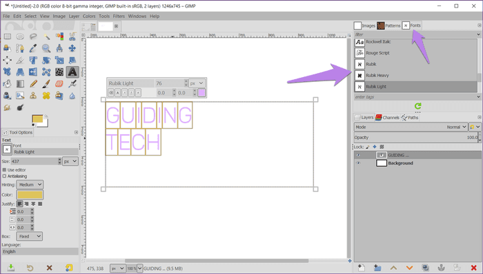 GIMP-not-showing-new-fonts-10_935adec67b324b146ff212ec4c69054f أفضل 7 طرق لإصلاح لا تظهر خطوط جديدة على GIMP في Windows 10