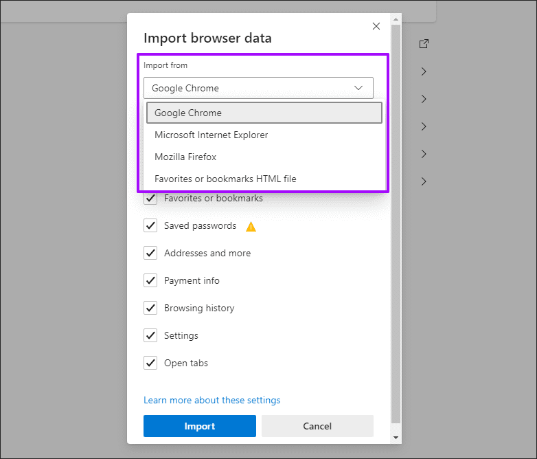 Import-Browsing-Data-Microsoft-Edge-Chromium-5_4d470f76dc99e18ad75087b1b8410ea9 كيفية استيراد بيانات التصفح إلى Microsoft Edge Chromium