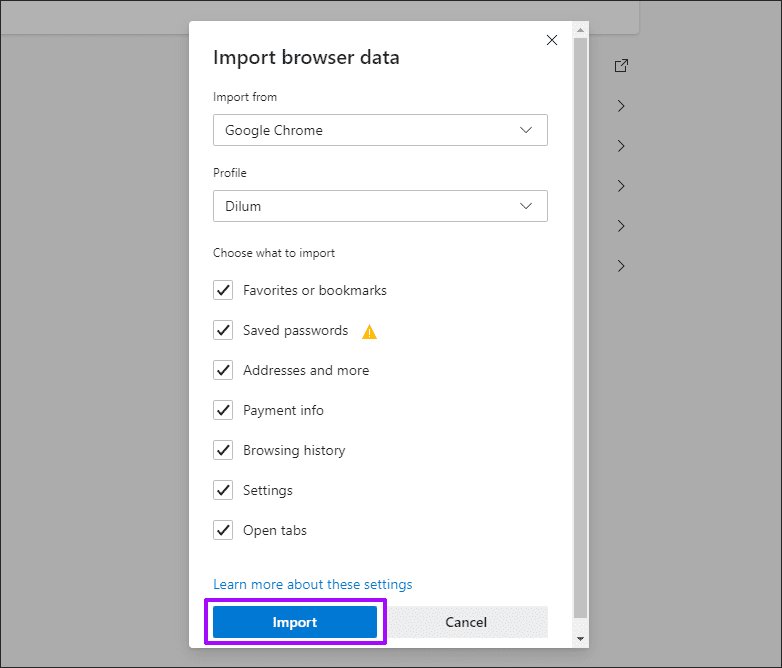 Import-Browsing-Data-Microsoft-Edge-Chromium-7_4d470f76dc99e18ad75087b1b8410ea9 كيفية استيراد بيانات التصفح إلى Microsoft Edge Chromium
