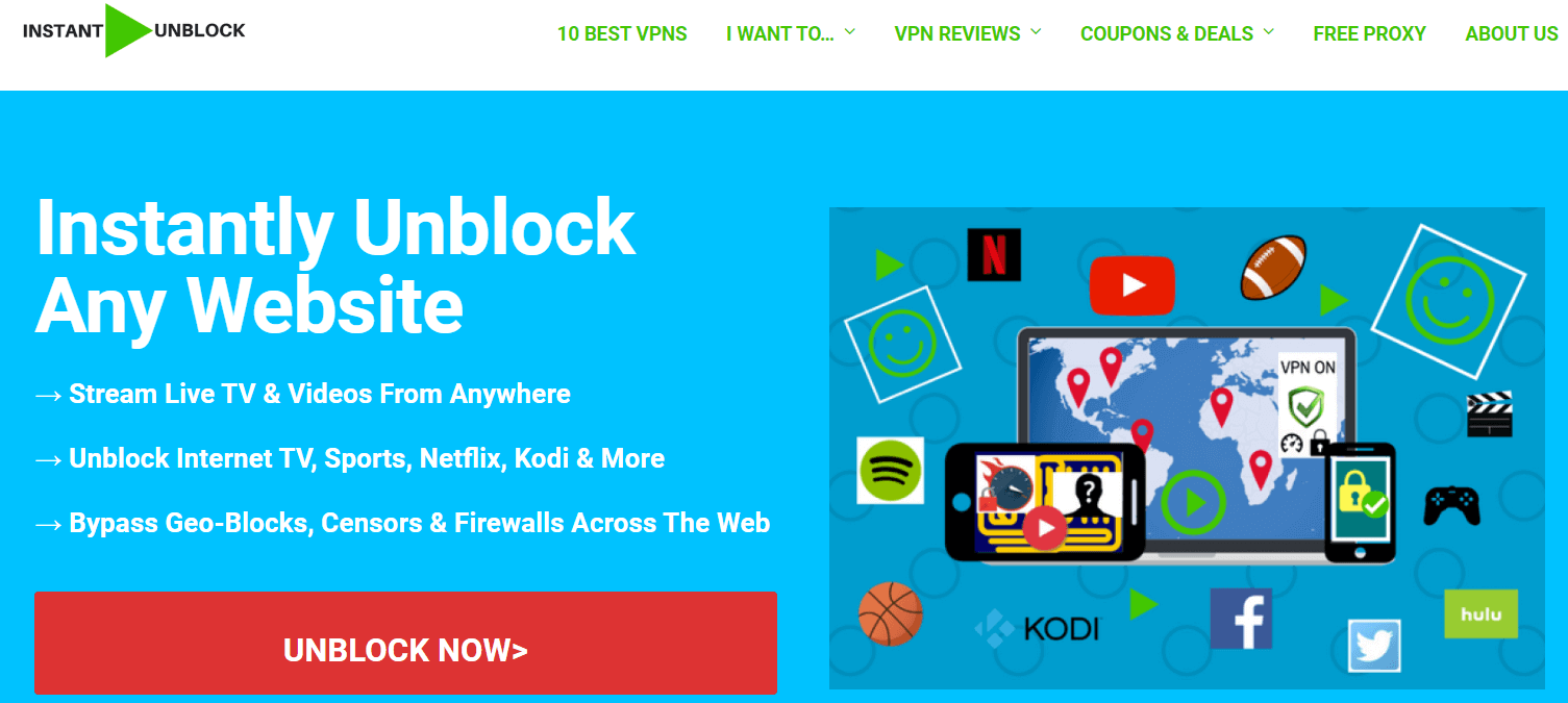 Instant-unblock أفضل 10 مواقع بروكسي مجاني لإلغاء حظر Facebook