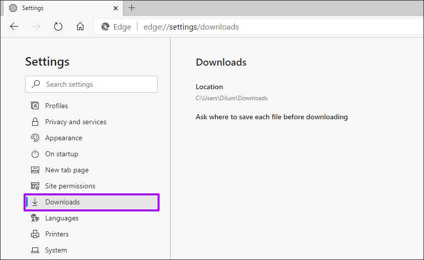 كيفية تغيير موقع التنزيل في Microsoft Edge Chromium - %categories