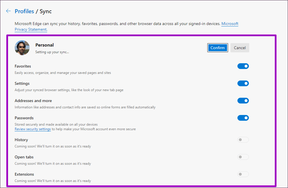 Microsoft-Edge-Chromium-Sync-Passwords-Bookmarks-Extensions-6_4d470f76dc99e18ad75087b1b8410ea9 كيفية مزامنة كلمات المرور والإشارات المرجعية والإضافات في Microsoft Edge
