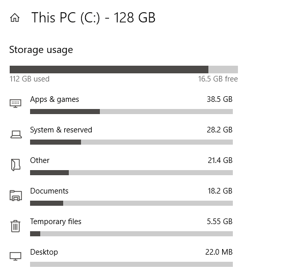 Once-the-Storage-loads-you-will-be-able-to-see-which-type-of-files-use-what-amount-of-disk-space إصلاح مشاكل مزامنة OneDrive على Windows 10