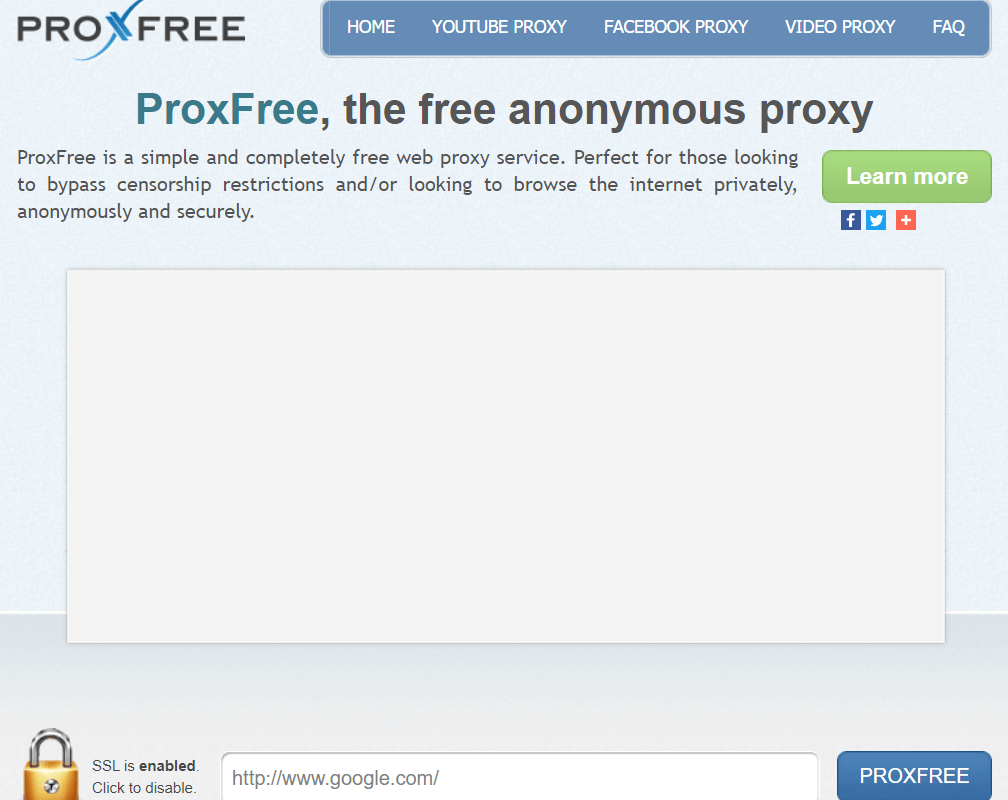 ProxFree أفضل 10 مواقع بروكسي مجاني لإلغاء حظر Facebook