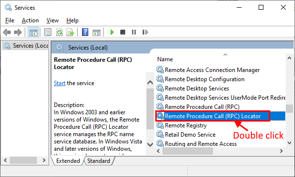 RPC-double-click إصلاح: خطأ لم تعد هناك نقاط نهاية متاحة من معين نقطة النهاية في Windows 10