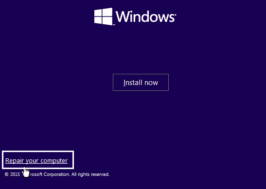 Repair-your-computer الإصلاح خطأ لا يوجد جهاز قابل للتشغيل على Windows 10