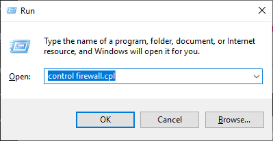 Run_firewall إصلاح: Windows Update رمز الخطأ: 0x800f0922