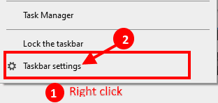 Taskbar-settings-1 كيفية إخفاء / إظهار النصوص بجانب الرموز في شريط المهام على Windows 10