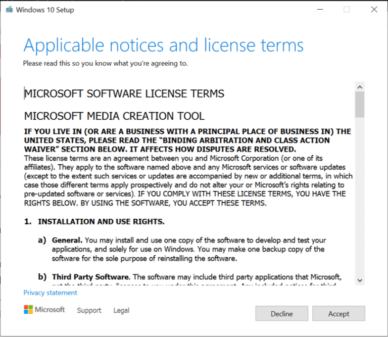 You-need-to-accept-the-User-Agreement-by-clicking-on-the-Accept-button-768x667-1 إصلاح غير قادر على تحميل تحديث Windows 10 Creators