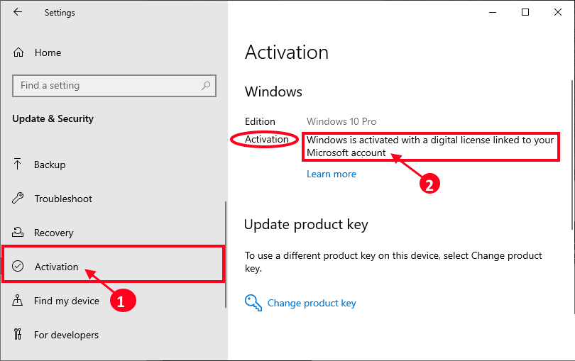 activation-status-1 إصلاح: مشكلة لا يمكن تغيير خلفية سطح المكتب في Windows 10