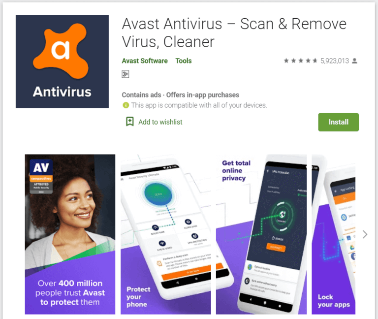 avast antivirus 768x648 1 - أفضل 10 برامج مكافحة فيروسات مجانية لنظام Android في 2020