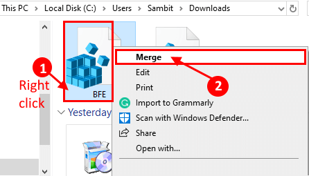 bfe_merge إصلاح: خطأ لم تعد هناك نقاط نهاية متاحة من معين نقطة النهاية في Windows 10