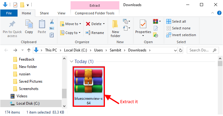 bluescreen-extract كيفية قراءة ملفات تفريغ الذاكرة في Windows 10