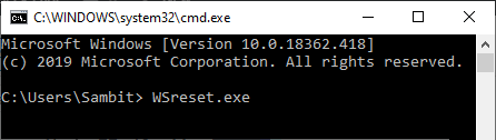 cmd_reset-1 إصلاح: تطبيقات Windows Store معلقة أو معطوبة في Windows 10