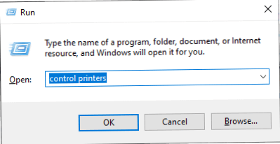 control-printers_Run إصلاح: خطأ PCL XL في Windows 10