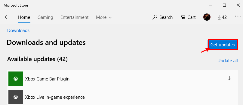 get-updates-1 إصلاح: تطبيقات Windows Store معلقة أو معطوبة في Windows 10