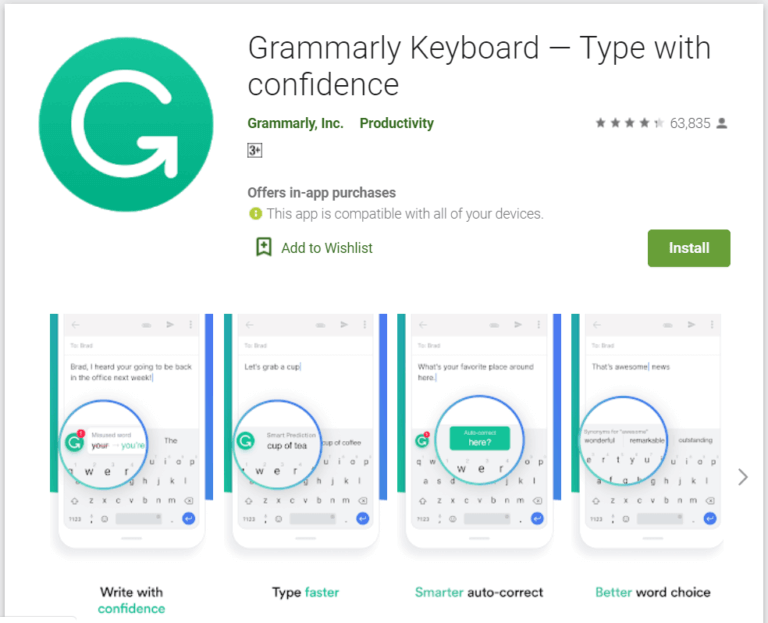 grammerly-keyboard-768x623-1 أفضل 10 تطبيقات لوحة مفاتيح Android لعام 2021