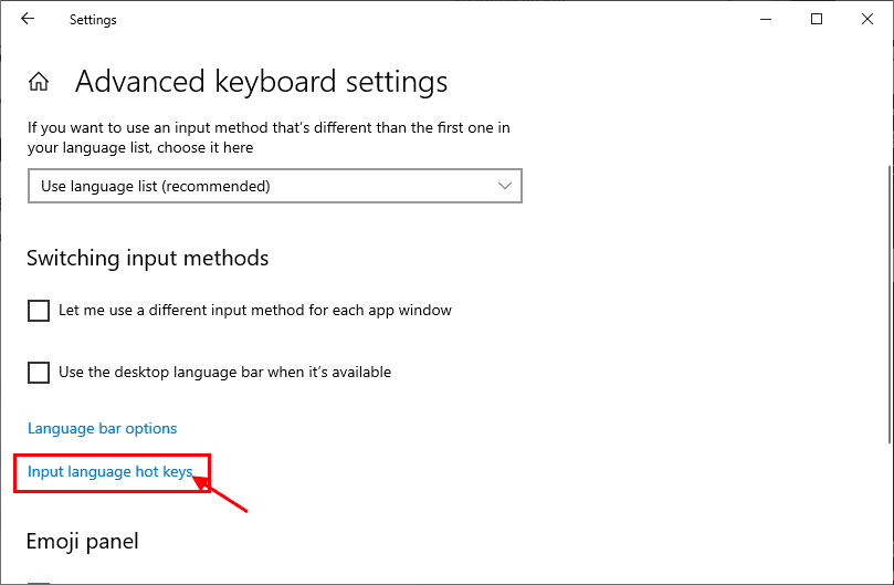 input-language-hot-keys إصلاح: Caps Lock عالق في Windows 10