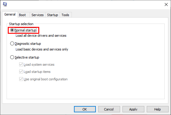 normal-startup إصلاح: تطبيقات Windows Store معلقة أو معطوبة في Windows 10