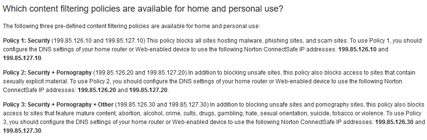norton-connectsafe أفضل 10 خوادم DNS عامة في 2021: المقارنة والمراجعة