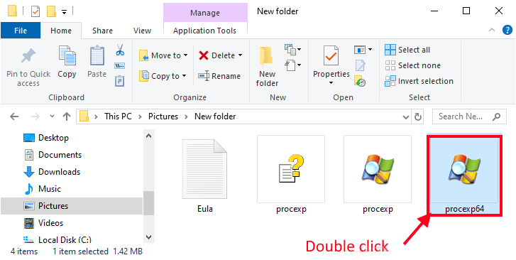 process-exp_double-click كيفية معرفة العملية التي تأمن الملف أو المجلد في Windows 10