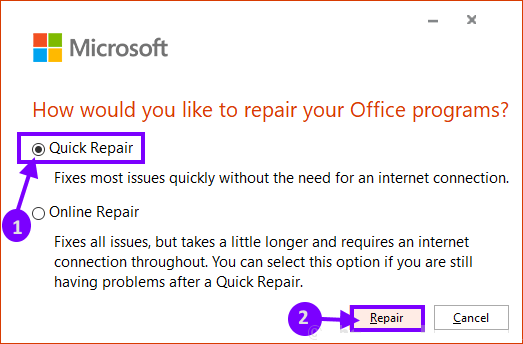 quick-repair إصلاح: مشكلة Excel Sheet باللون الرمادي في Windows 10