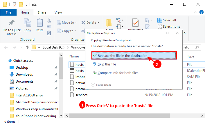 replace-paste إصلاح: اتصال Microsoft مشبوه محظور من قبل برنامج مكافحة الفيروسات في Windows 10