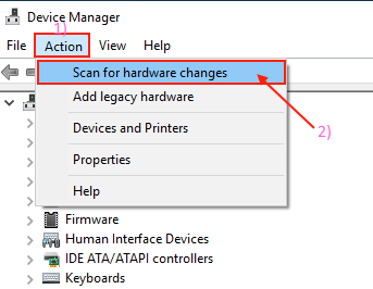 scan-for-hardware-changes-1 إصلاح: خطأ PCL XL في Windows 10