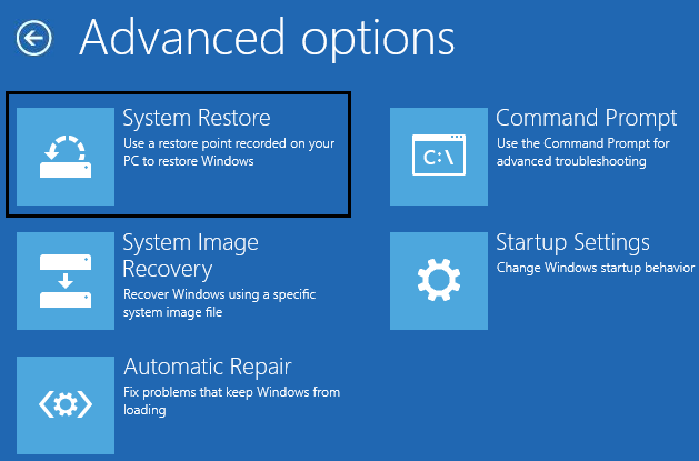 select-System-Restore-from-command-prompt-1 كيفية استخدام استعادة النظام على Windows 10