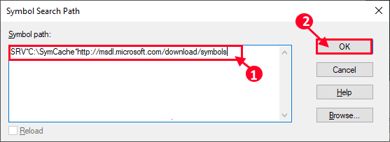 symbol-path كيفية قراءة ملفات تفريغ الذاكرة في Windows 10
