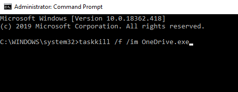 taskkill-f-im-OneDrive.exe-terminate-onedrive-all-running-process كيفية تثبيت أو إلغاء تثبيت OneDrive في Windows 10