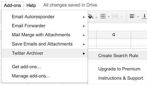 twitter-archiver أفضل 15 وظيفة إضافية لـ Google Sheets لتحسين الأداء