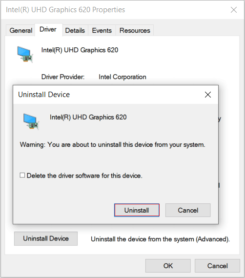 uninstall-device-driver-warning 8 طرق لإصلاح رمز الخطأ 43 على Windows 10