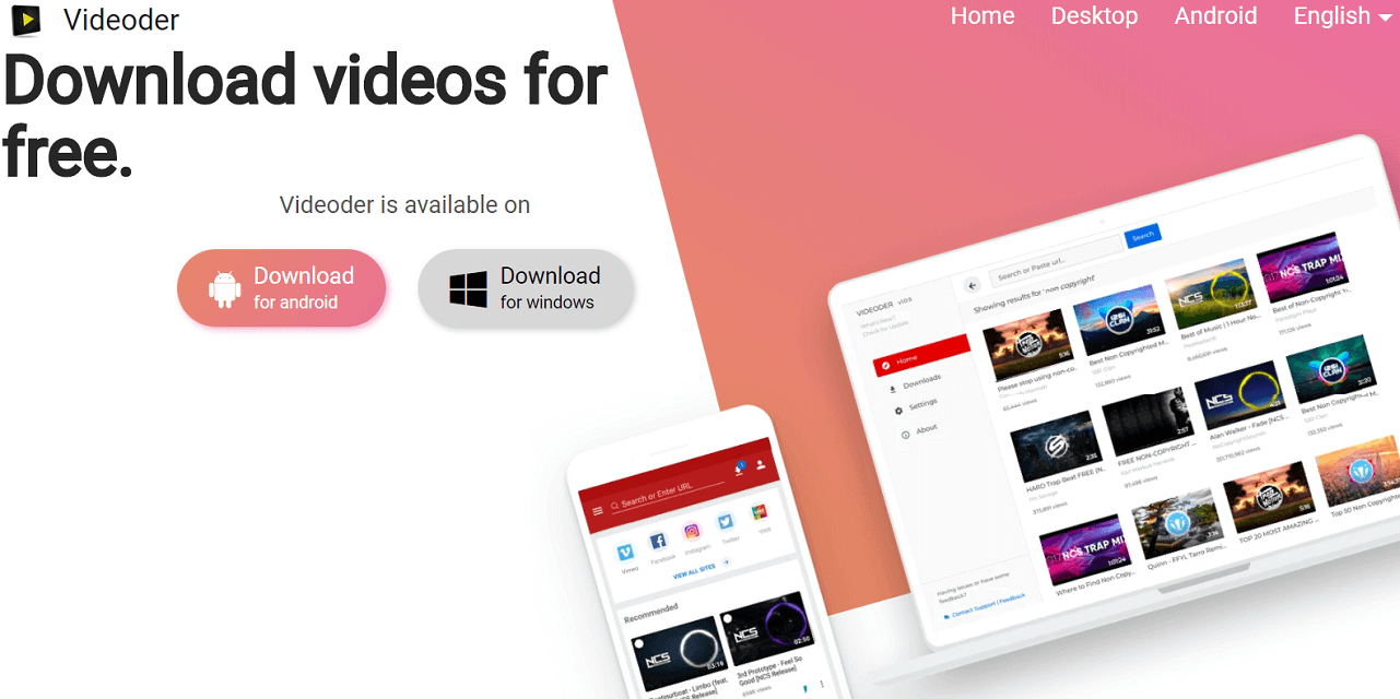 videoder أفضل 8 تطبيقات لتنزيل مقاطع الفيديو من على YouTube لـ Android في 2025