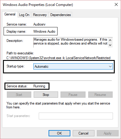 windows-audio-services-automatic-and-running إصلاح صوت الكمبيوتر منخفض للغاية على Windows 10
