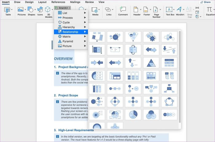 word-smartart-2_935adec67b324b146ff212ec4c69054f كيفية إضافة الأحرف الخاصة في Microsoft Word وخدع أخرى
