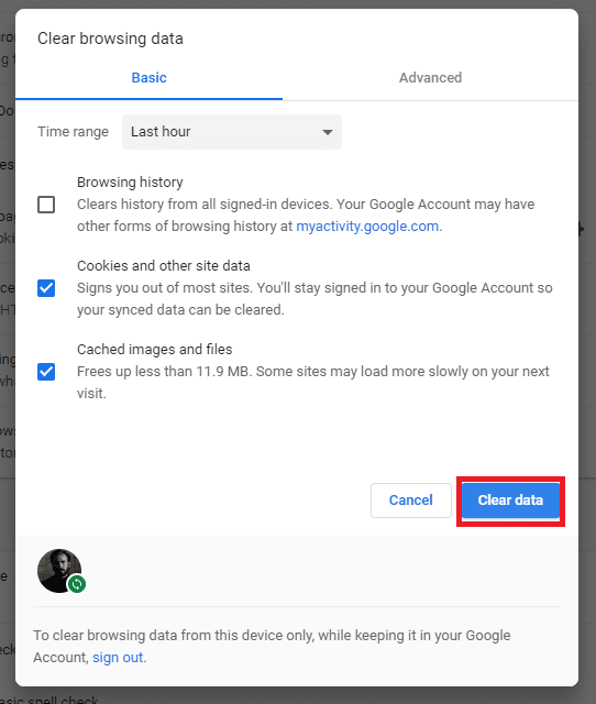 Confirm-that-you-wish-to-delete-the-browsing-data-and-try-to-reload-the-video. إصلاح لا يتم تحميل مقاطع فيديو YouTube. "حدث خطأ ، أعد المحاولة لاحقًا"