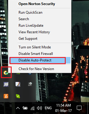 Disable-auto-protect-to-disable-your-Antivirus إصلاح لا يتم تحميل مقاطع فيديو YouTube. "حدث خطأ ، أعد المحاولة لاحقًا"