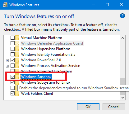 Enable-or-Disable-Windows-10-Sandbox-Feature تمكين أو تعطيل ميزة Windows 10 Sandbox