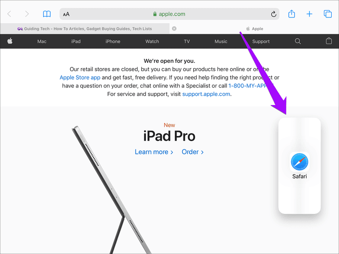 Ipados-Safari-Multiple-Windows-3_935adec67b324b146ff212ec4c69054f كيفية استخدام نوافذ متعددة Safari في iPadOS