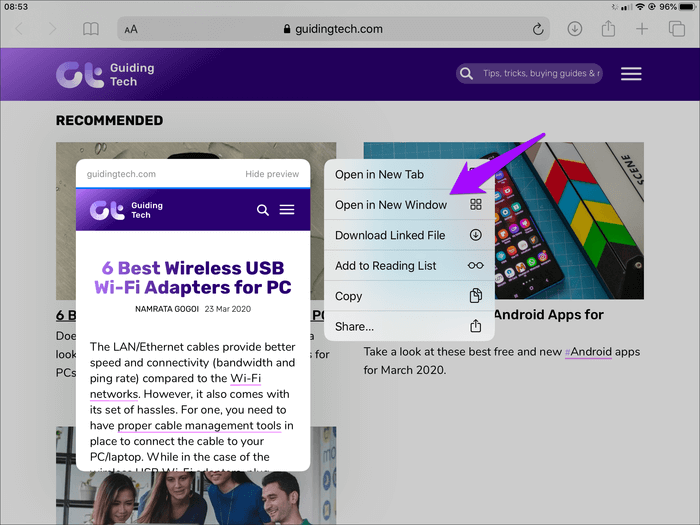 Ipados-Safari-Multiple-Windows-5_935adec67b324b146ff212ec4c69054f كيفية استخدام نوافذ متعددة Safari في iPadOS
