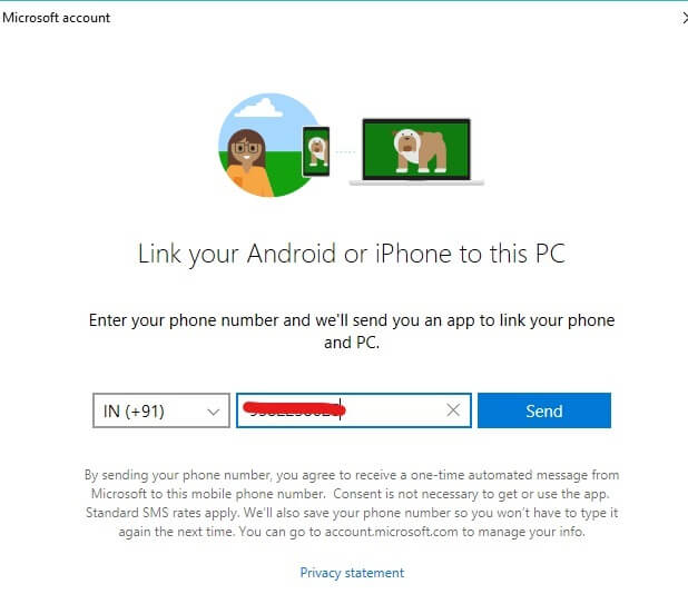 On-the-next-page-select-your-country-code-from-the-drop-down-then-enter-your-phone-number إرسال رسائل نصية من جهاز الكمبيوتر باستخدام هاتف Android