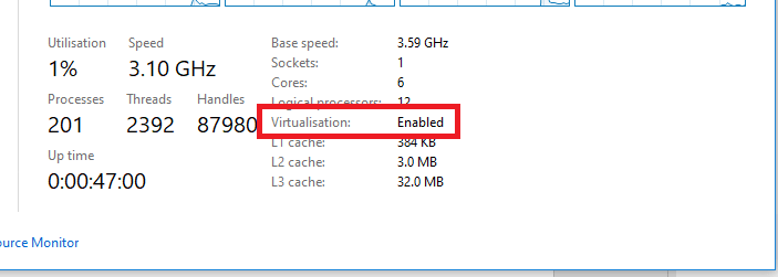 Open-the-CPU-tab تمكين أو تعطيل ميزة Windows 10 Sandbox