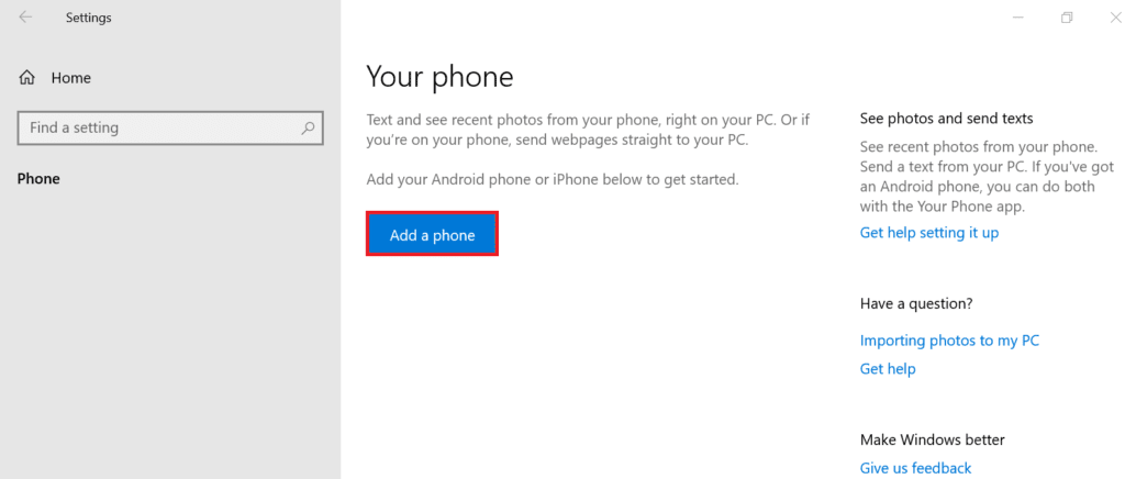 Then-click-on-ADD-A-PHONE-to-link-your-phone-to-your-pc.-2-1024x436-1 إرسال رسائل نصية من جهاز الكمبيوتر باستخدام هاتف Android