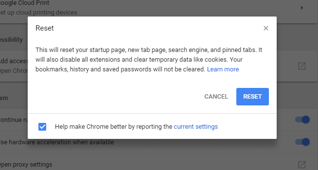 This-would-open-a-pop-window-again-asking-if-you-want-to-Reset-so-click-on-Reset-to-continue إصلاح لا يتم تحميل مقاطع فيديو YouTube. "حدث خطأ ، أعد المحاولة لاحقًا"