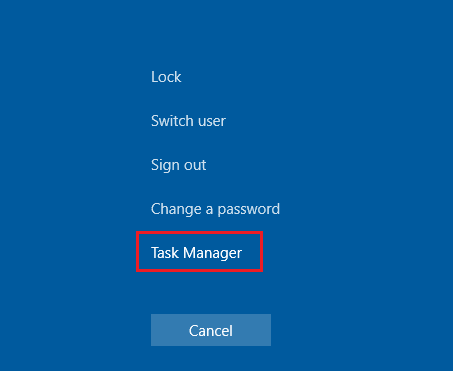 Use-Ctrl-Alt-Del-keys-and-then-clicking-on-Task-Manager 6 طرق لإصلاح مشكلة إخراج جهاز تخزين USB كبير السعة