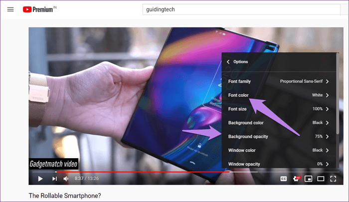 change-color-of-captions-youtube-18_935adec67b324b146ff212ec4c69054f كيفية تغيير لون الترجمة على YouTube على الهاتف والكمبيوتر