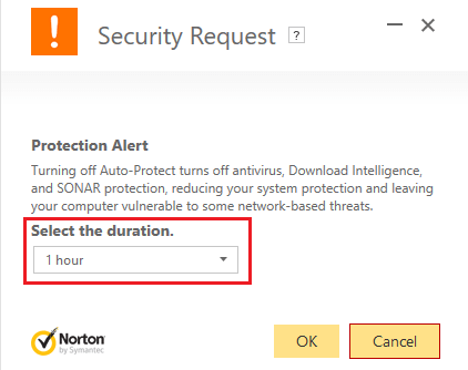 select-the-duration-until-when-the-antivirus-will-be-disabled إصلاح لا يتم تحميل مقاطع فيديو YouTube. "حدث خطأ ، أعد المحاولة لاحقًا"