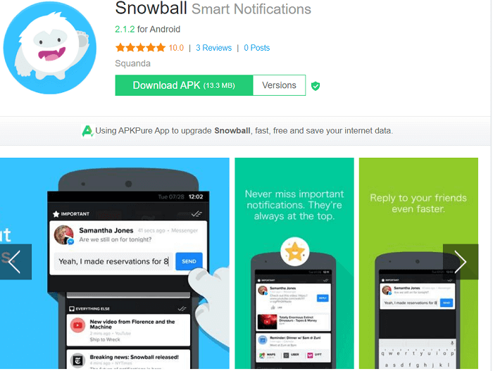 snowball-smart-notification أفضل 10 تطبيقات للإشعارات لـ Android (2025)
